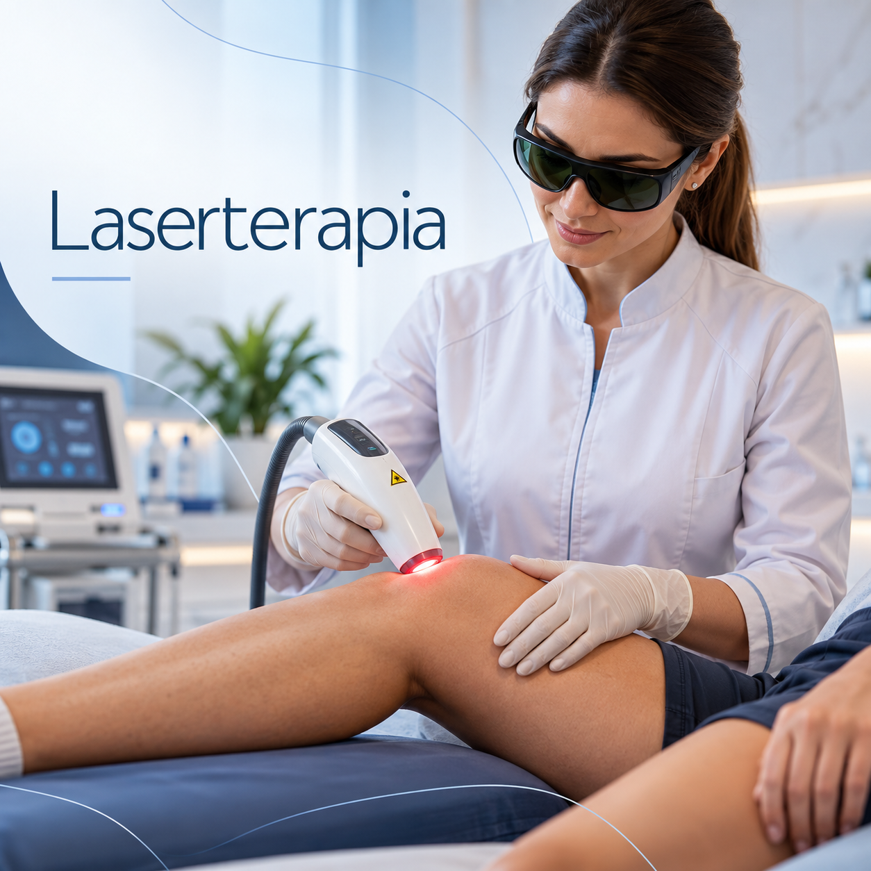 Aplicação de laserterapia